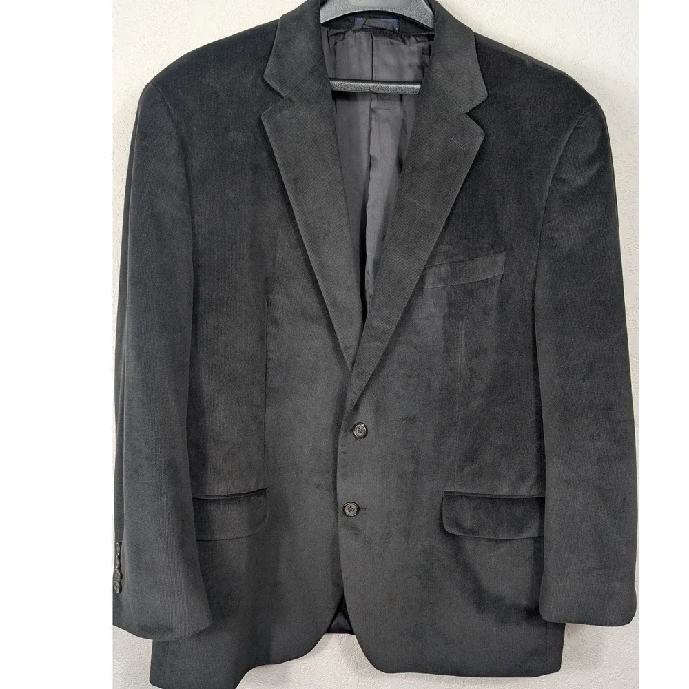 Ralph Lauren Black Corduroy Blazer Men's 46R Sport Coat‎ Jacket Soft